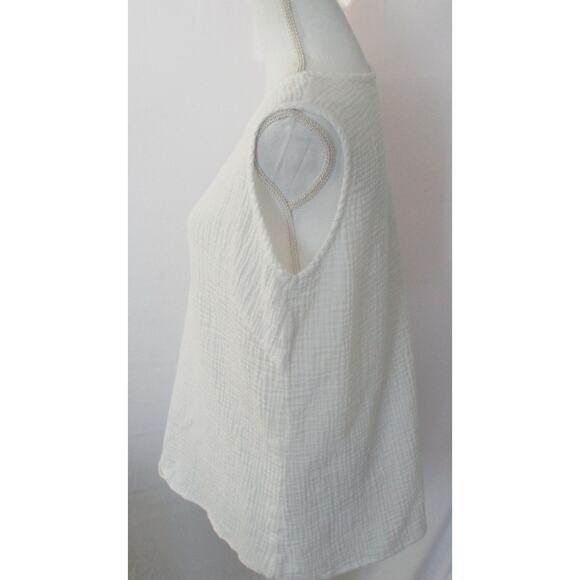 Joan Rivers Women's White Gauze Long Sleeve Button Blouse With Tank Top Size L. - Picture 9 of 14